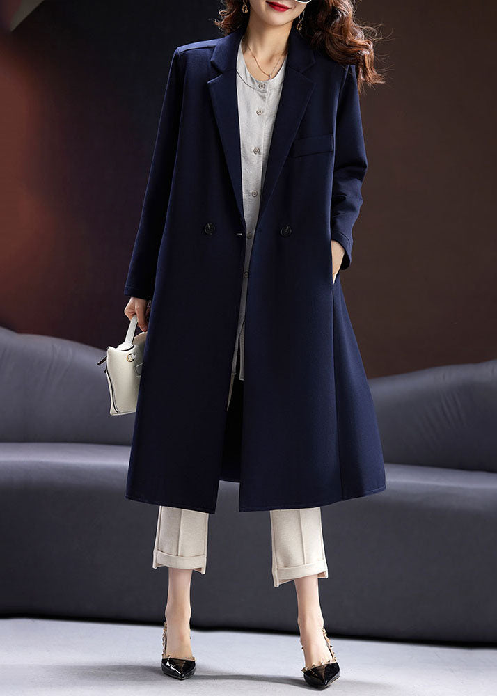 WW | Blue Notched Button Pocket Longline Coats
