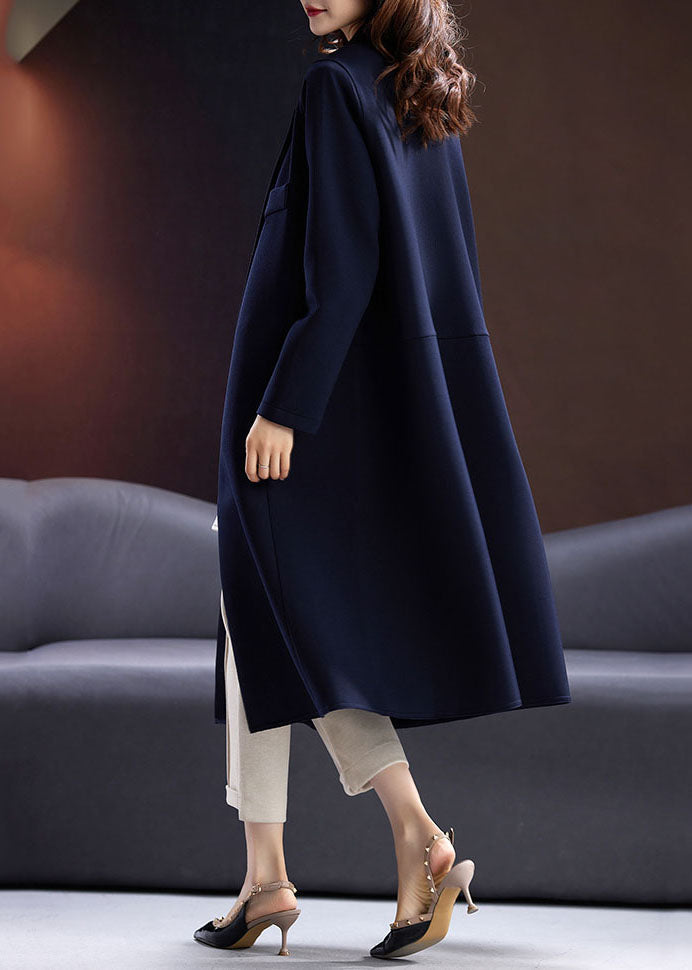 WW | Blue Notched Button Pocket Longline Coats