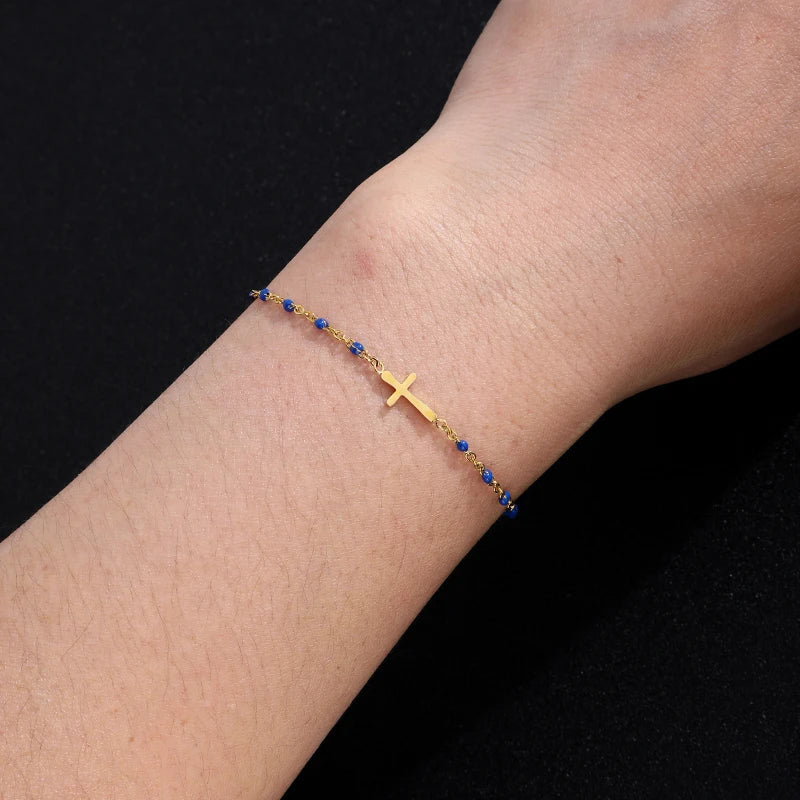 WW | Gold-colored cross bracelet