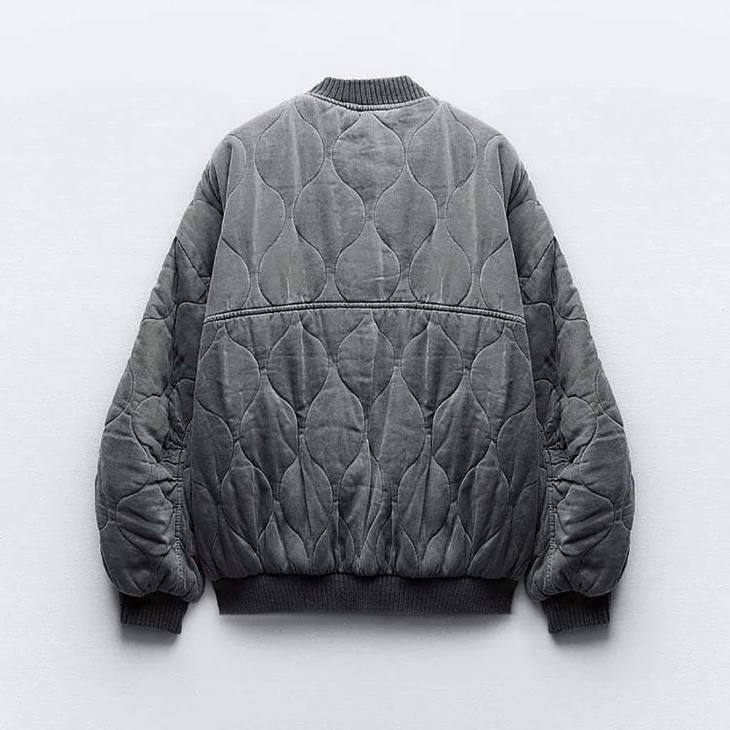 WW | Loose-fitting grey women's bomber jacket