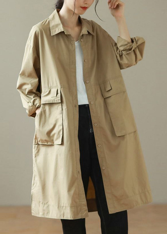 WW | Green Oversized Large Pocket Cotton Coats