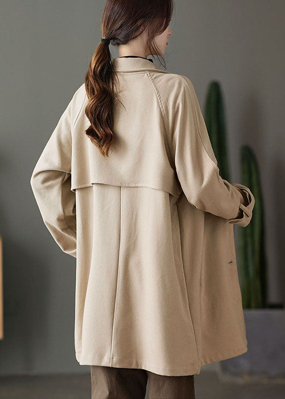 WW | Khaki Button Peter Pan Collar Pockets Trench Coats