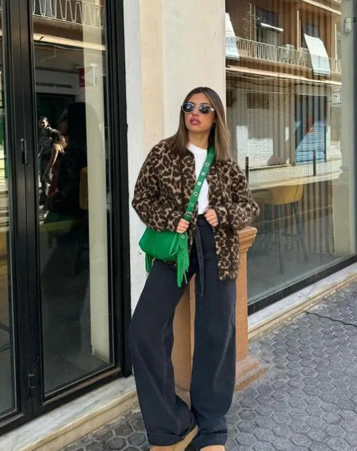 WW | Stylischer Mantel mit Leopardenmuster