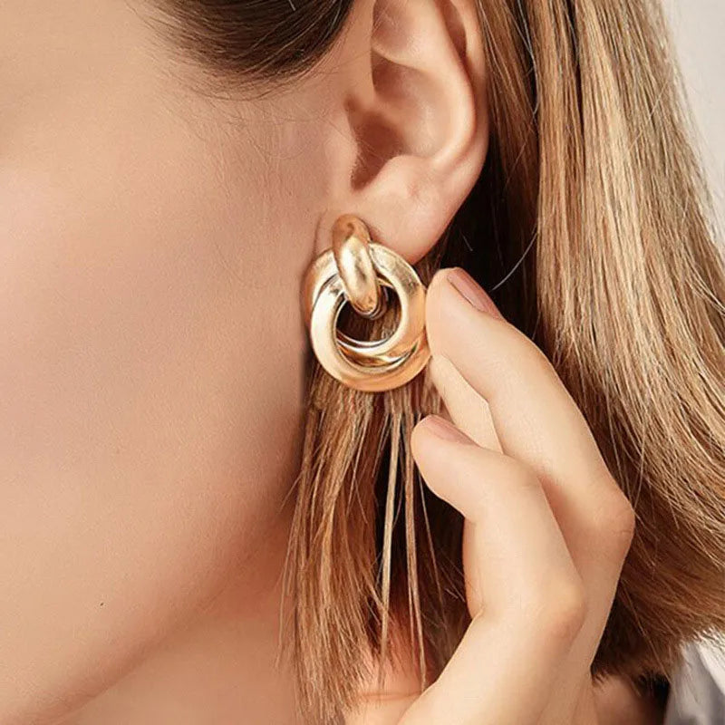 Elle™ - Teardrop Earrings with Geometric Pendant