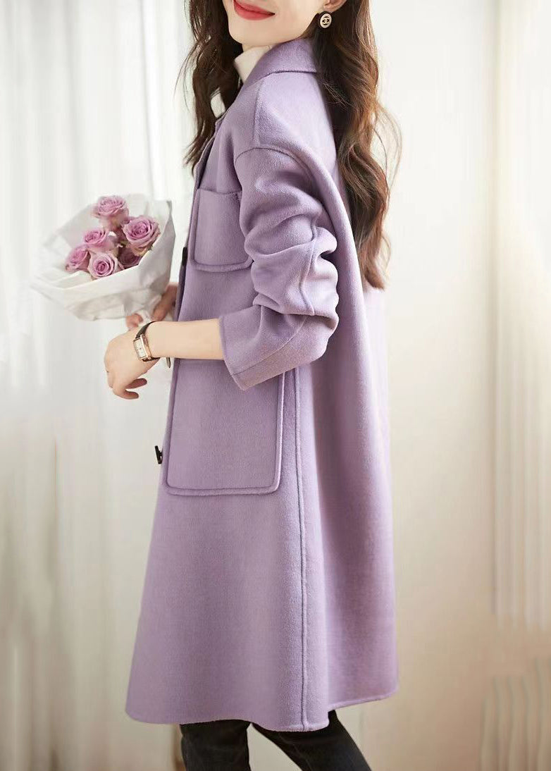WW | Purple Double Breasted Patchwork Wool Coats