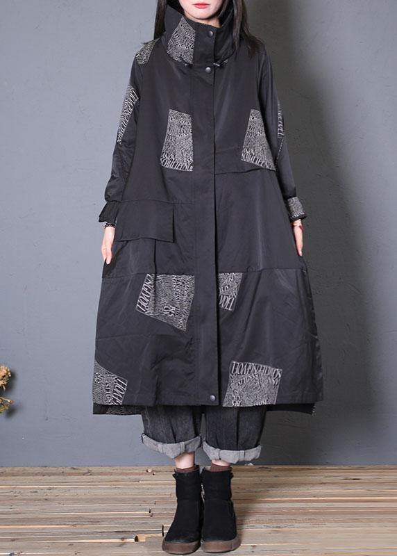 WW | Plus-Size Mäntel schwarze Reißverschlussmäntel