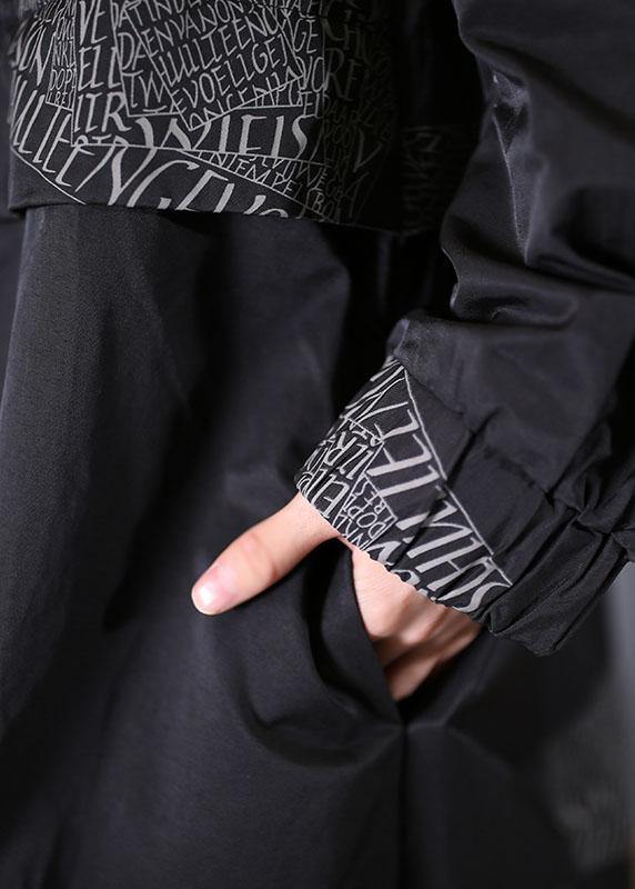 WW | Plus-Size Mäntel schwarze Reißverschlussmäntel