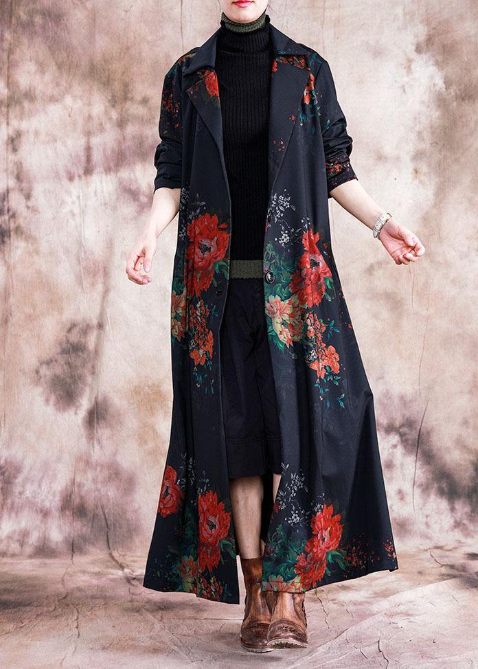 WW | Plus Size Maxi Mantel Trenchcoats Rote Drucke Übermantel