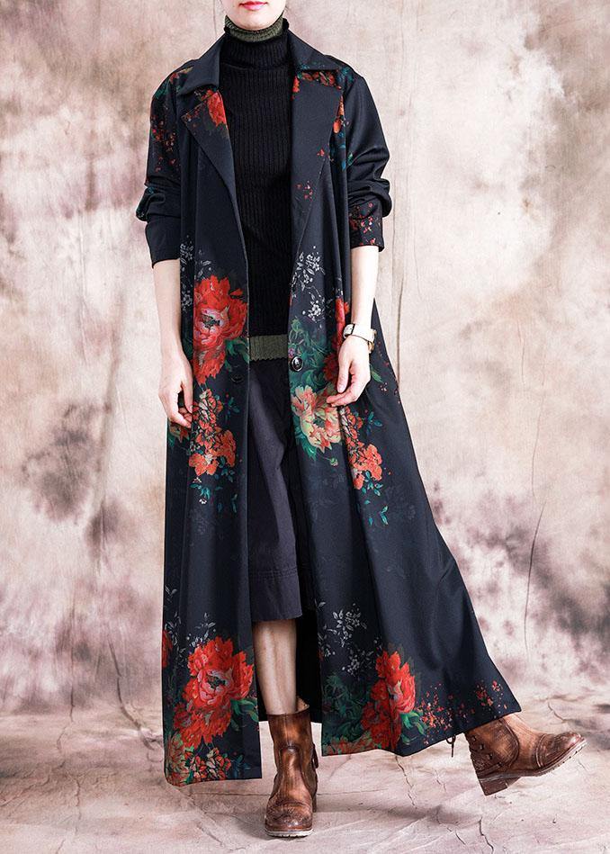 WW | Plus Size Maxi Mantel Trenchcoats Rote Drucke Übermantel