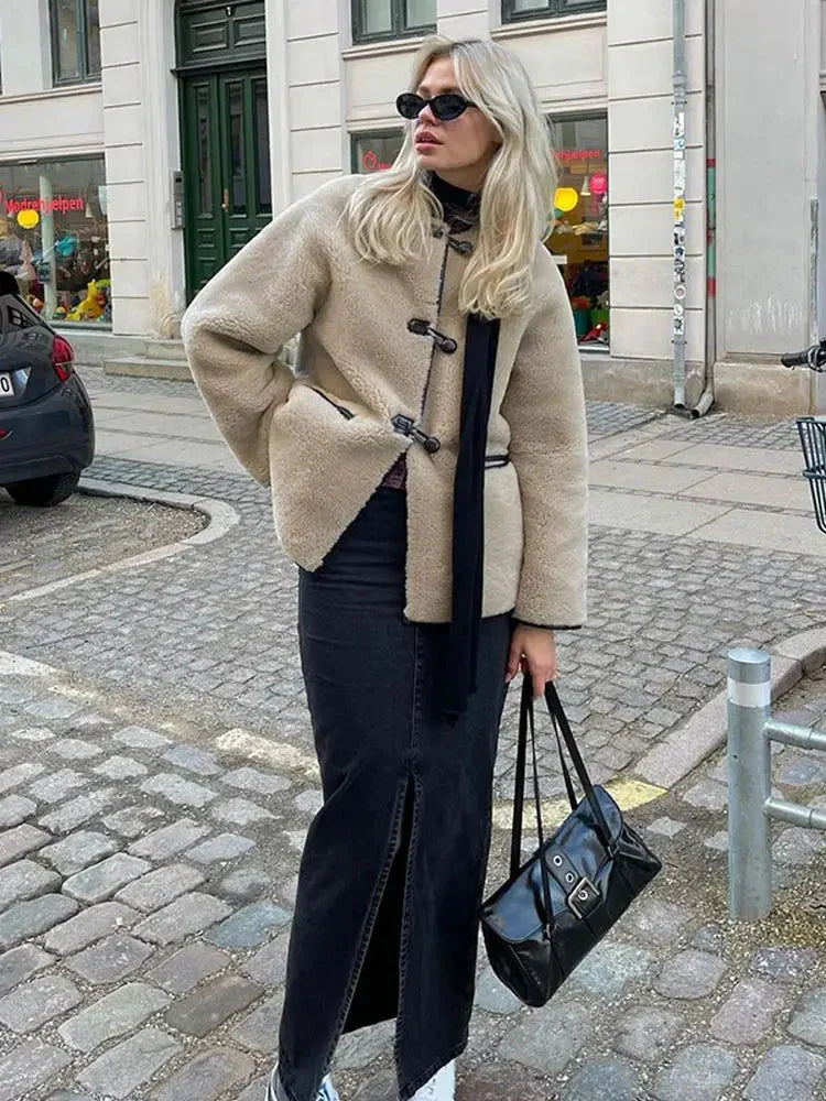 WW | Coat Übergröße Fluffy Pelzjacke Damen Winterjacken und Jacken