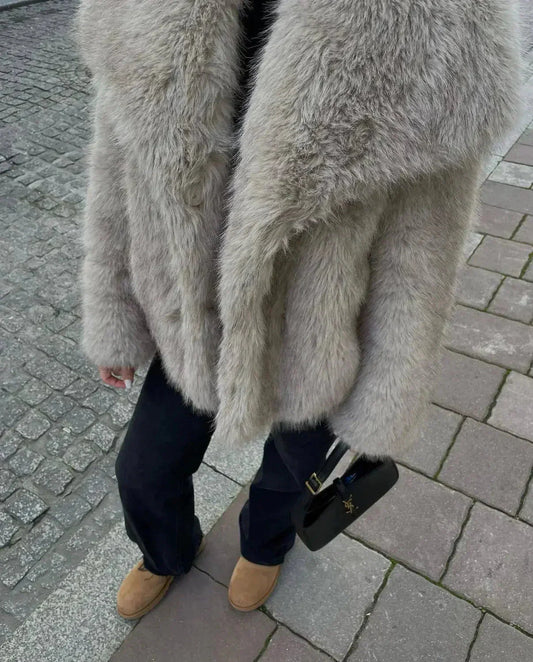 WW | Jacket Short Flurry Faux Fur Coat Fluffy Jacket Women