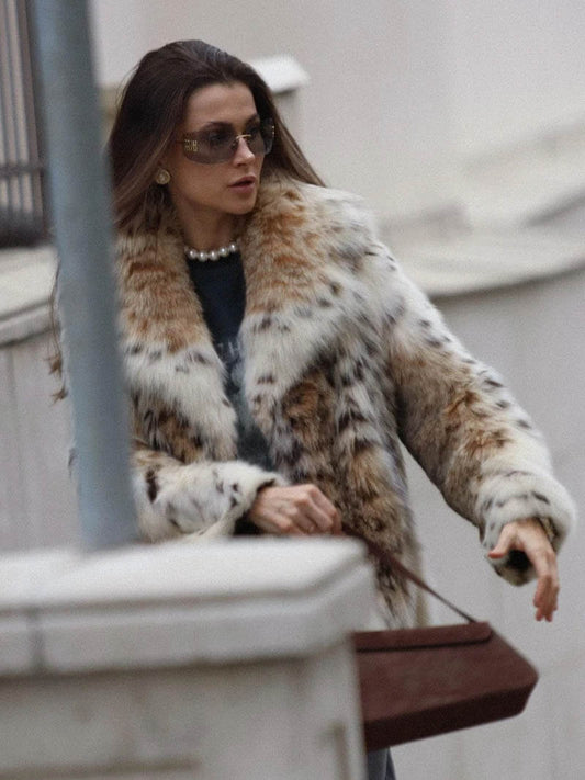 WW | Jacke Leopard Kurz Fluffy Jacke Frauen Winterjacke