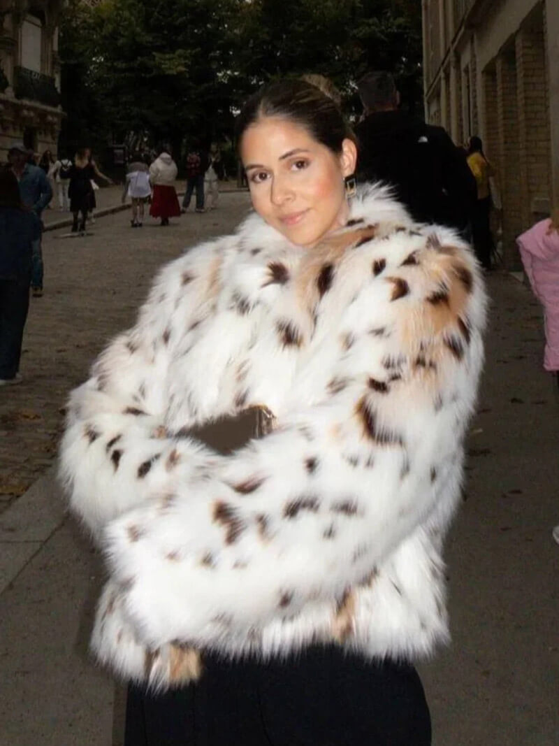WW | Jacke Leopard Kurz Fluffy Jacke Frauen Winterjacke
