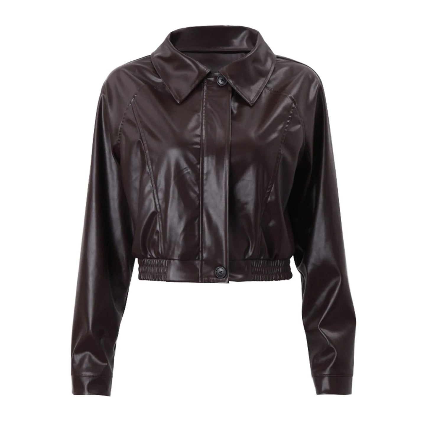 WW - Damen kurze Kunstlederjacke
