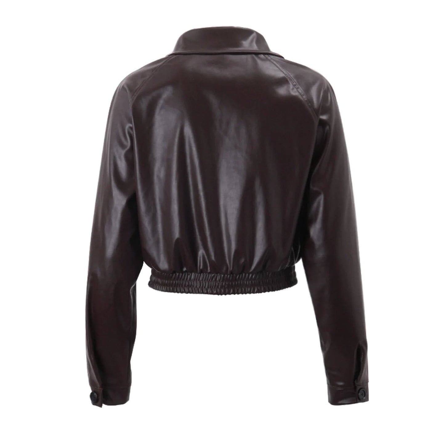 WW - Damen kurze Kunstlederjacke