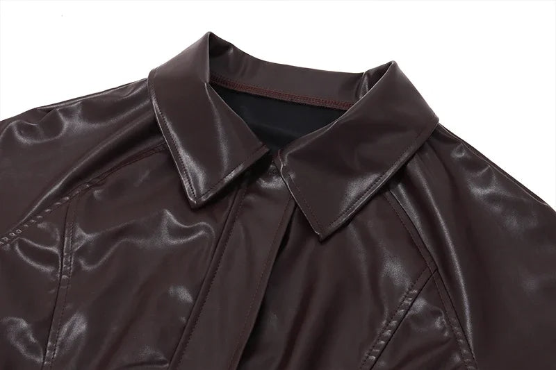 WW - Damen kurze Kunstlederjacke