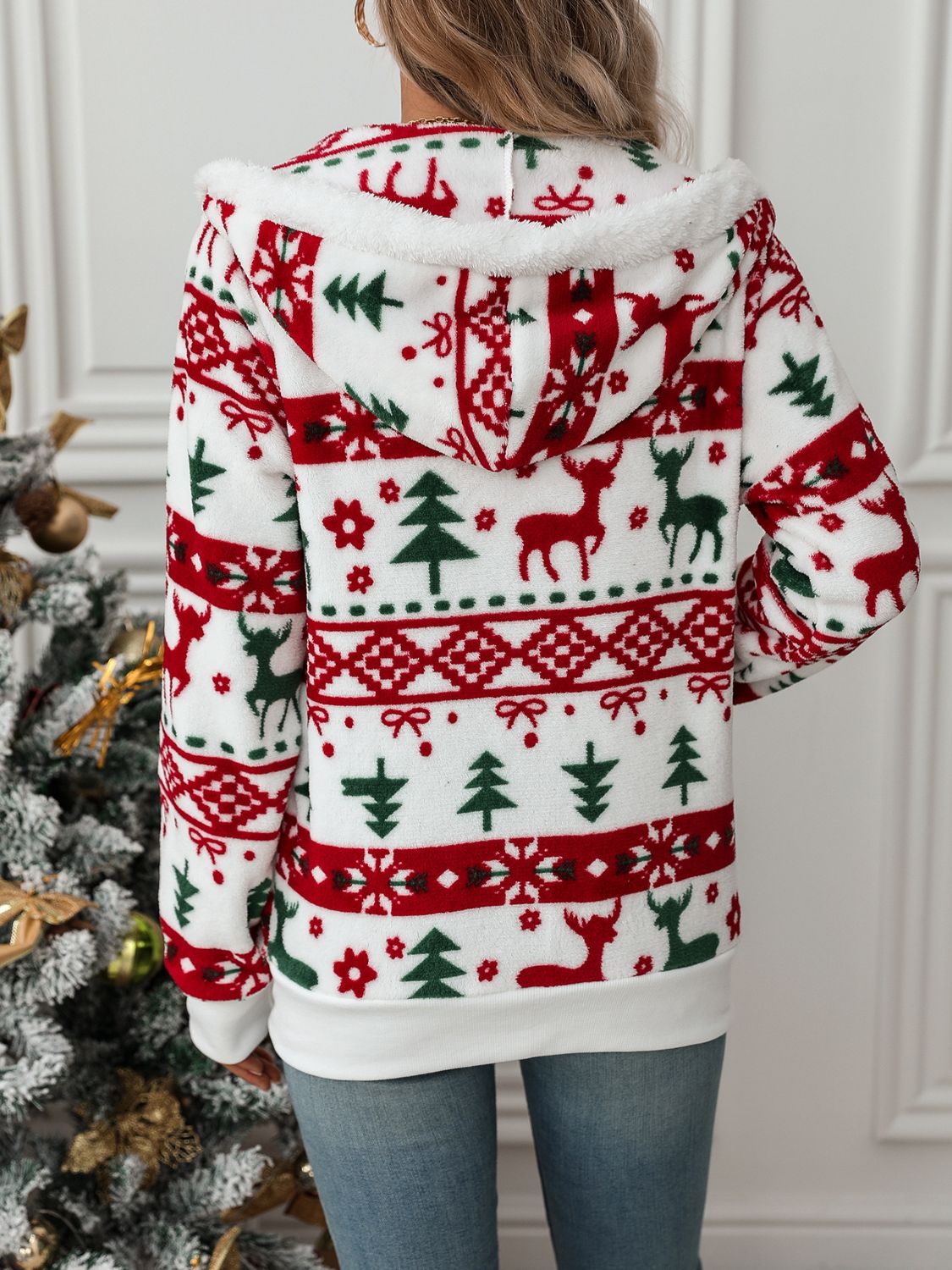 WW | Damen Hoodie Rot - Weihnachts Pullover Damen