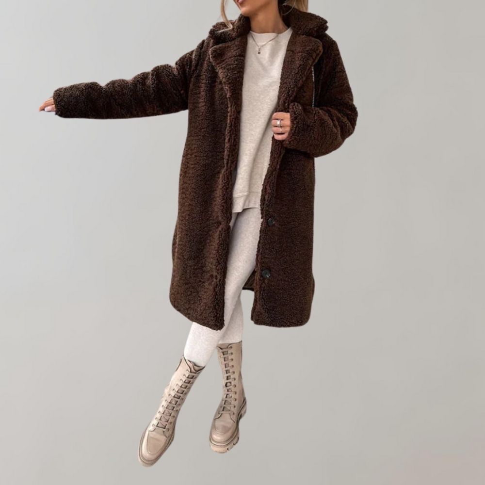 WW | Long Teddy Jacket with Buttons for Women Amanda