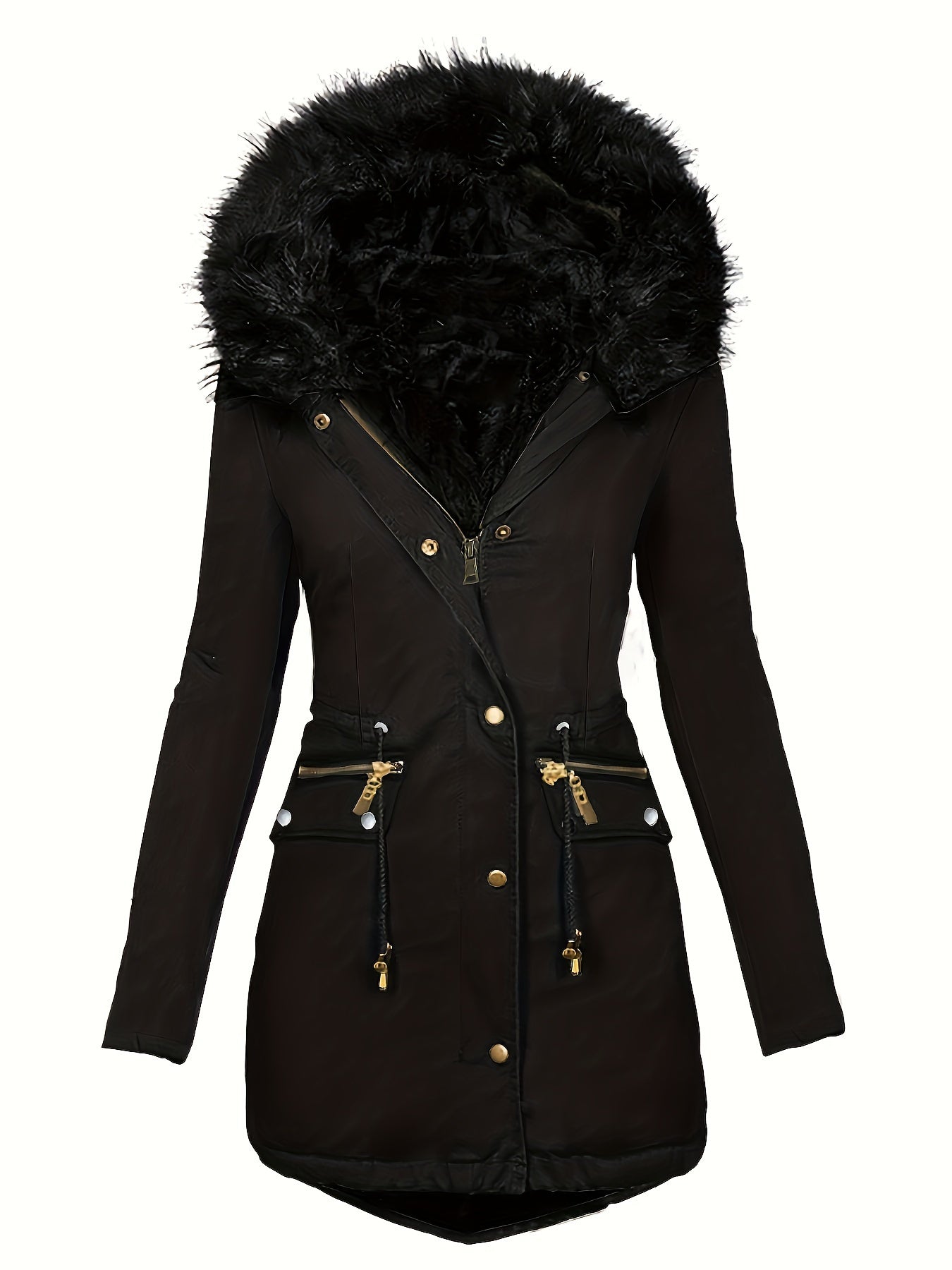 WW | Damen Winterparka mit Kapuze und Kunstpelzkragen