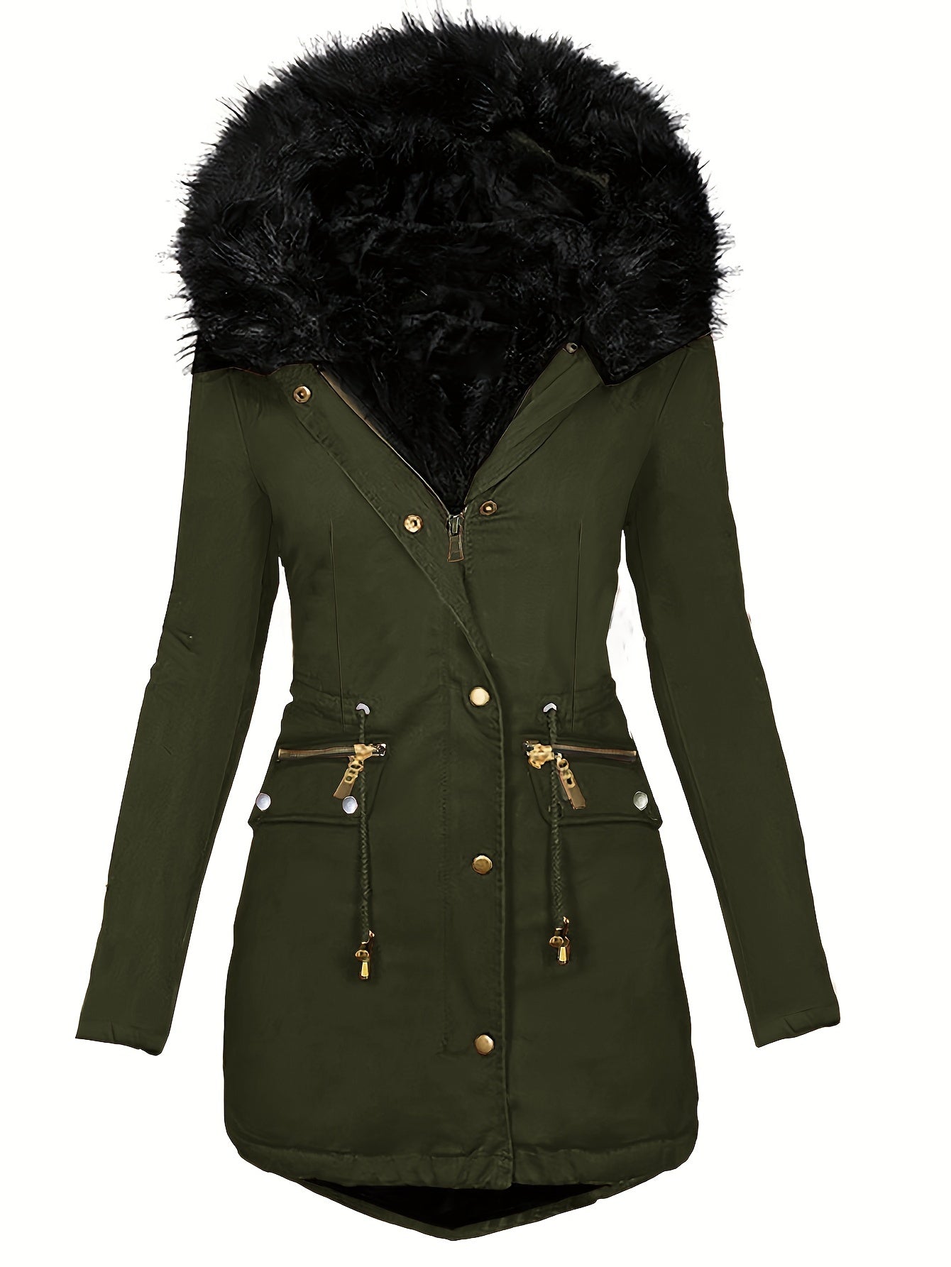 WW | Damen Winterparka mit Kapuze und Kunstpelzkragen