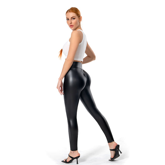 WW | Bequeme Und Figurformende Lederleggings Mit Reißverschluss Für Damen