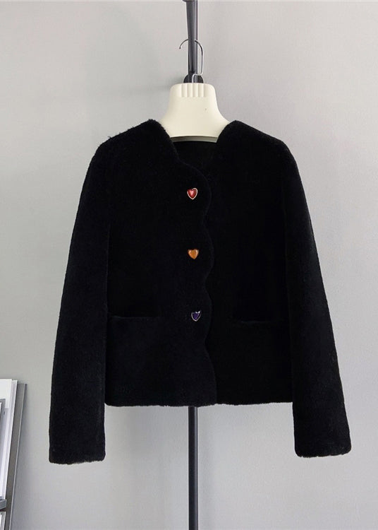 WW | Beige Bags Heart Button Wool Coats Winter