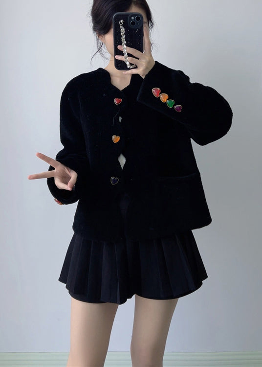 WW | Beige Bags Heart Button Wool Coats Winter
