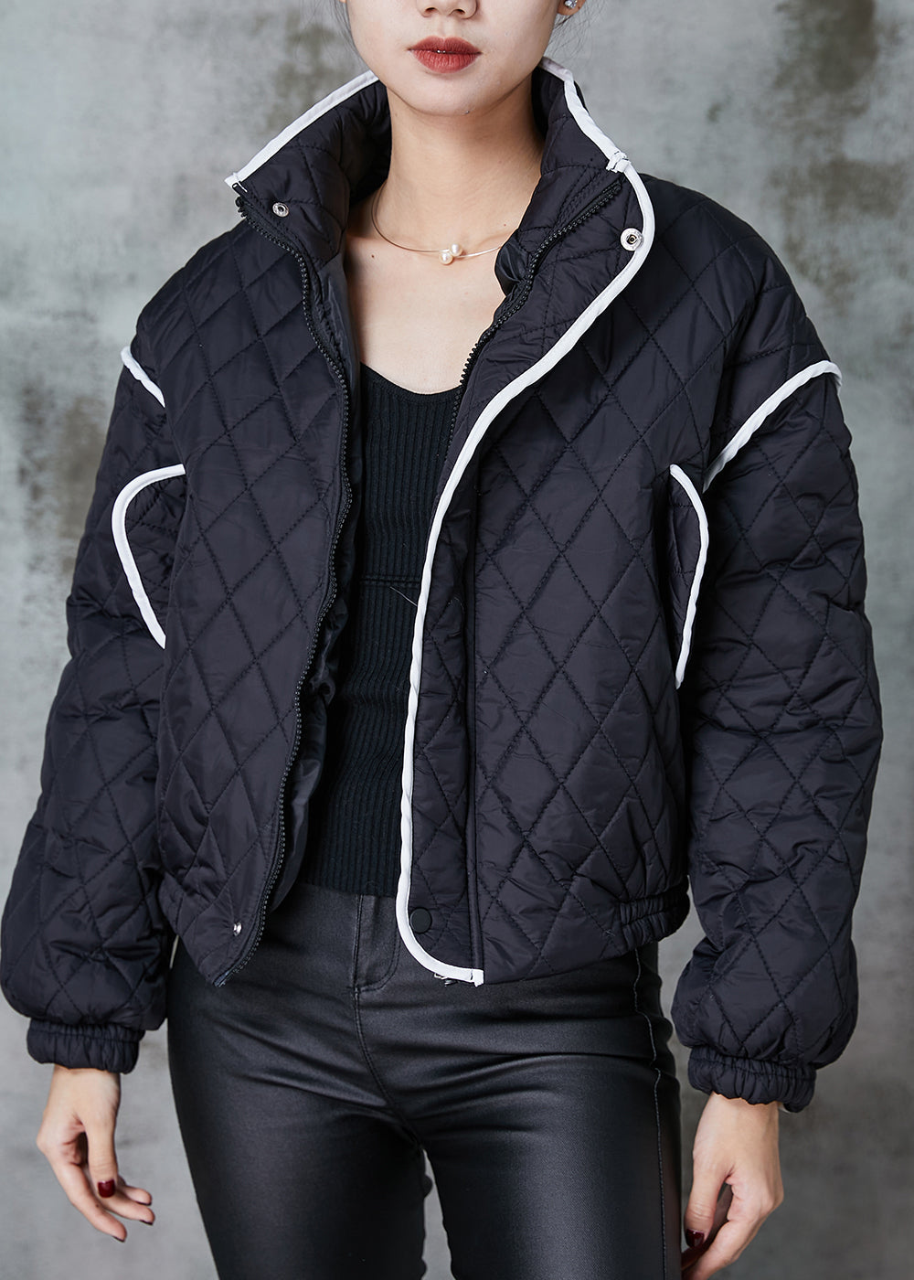 WW | Black Oversized Patchwork WW | Cotton Padded Coats