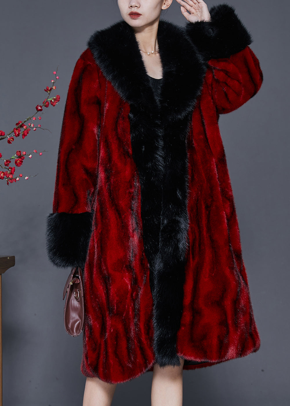 WW | Mulberry Oversized Striped Faux Fur Coats