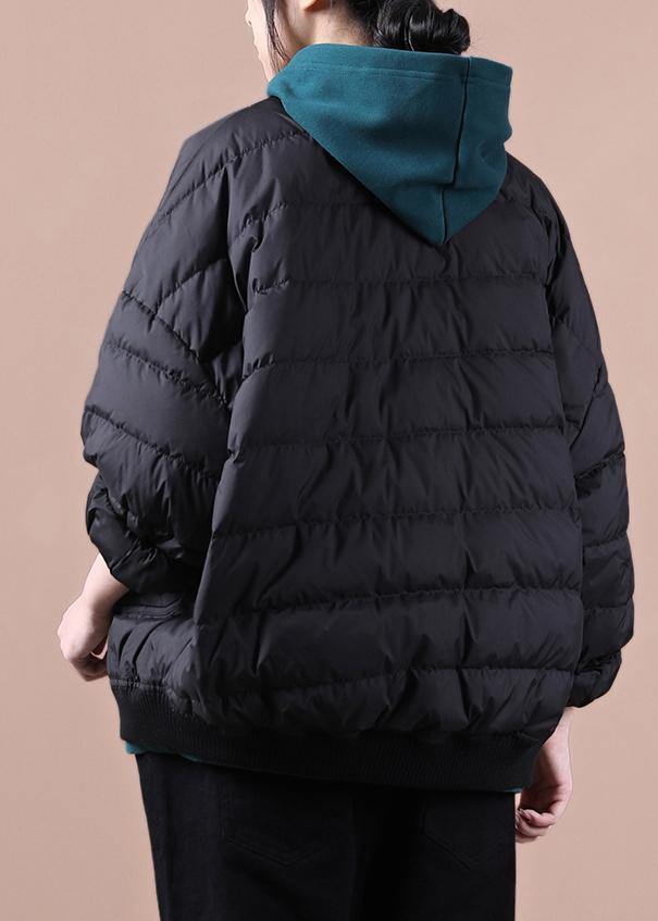 WW | lässige Damen Parka Jacken schwarz Große Taschen Daunenmantel Winter