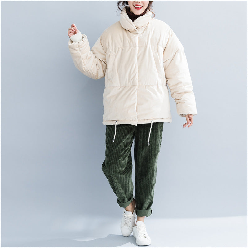 WW | Nude Winter Parkas Plus Size Clothing Stand-up Collar Snow Jackets Warm Thick Winter Coats