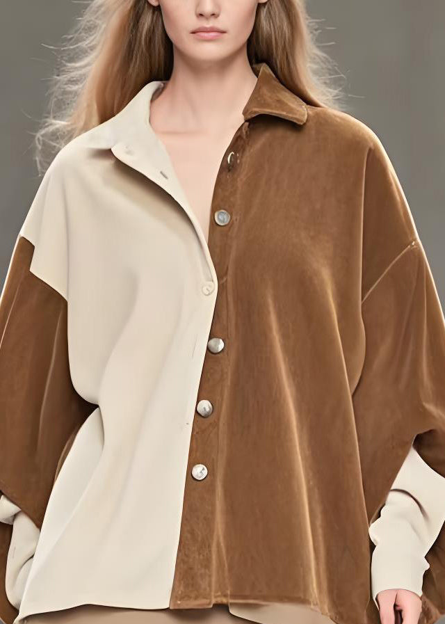 WW | Color Block Oversized Patchwork Silk Velvet Jackets
