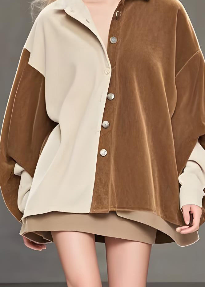 WW | Color Block Oversized Patchwork Silk Velvet Jackets