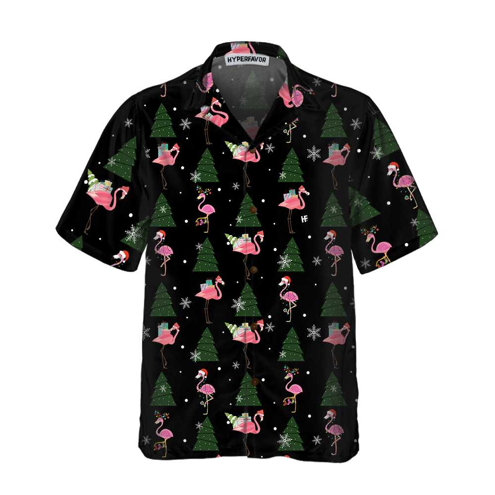 WW | Flamingo Frohe Weihnachten an euch alle Hawaii-Shirt, Lustiges Weihnachts-Shirt, Beste Weihnachtsgeschenk-Idee