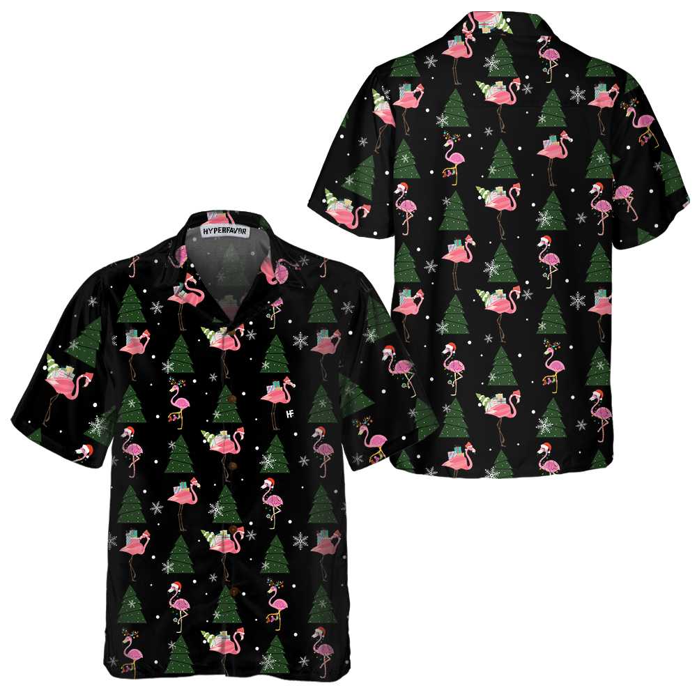 WW | Flamingo Frohe Weihnachten an euch alle Hawaii-Shirt, Lustiges Weihnachts-Shirt, Beste Weihnachtsgeschenk-Idee