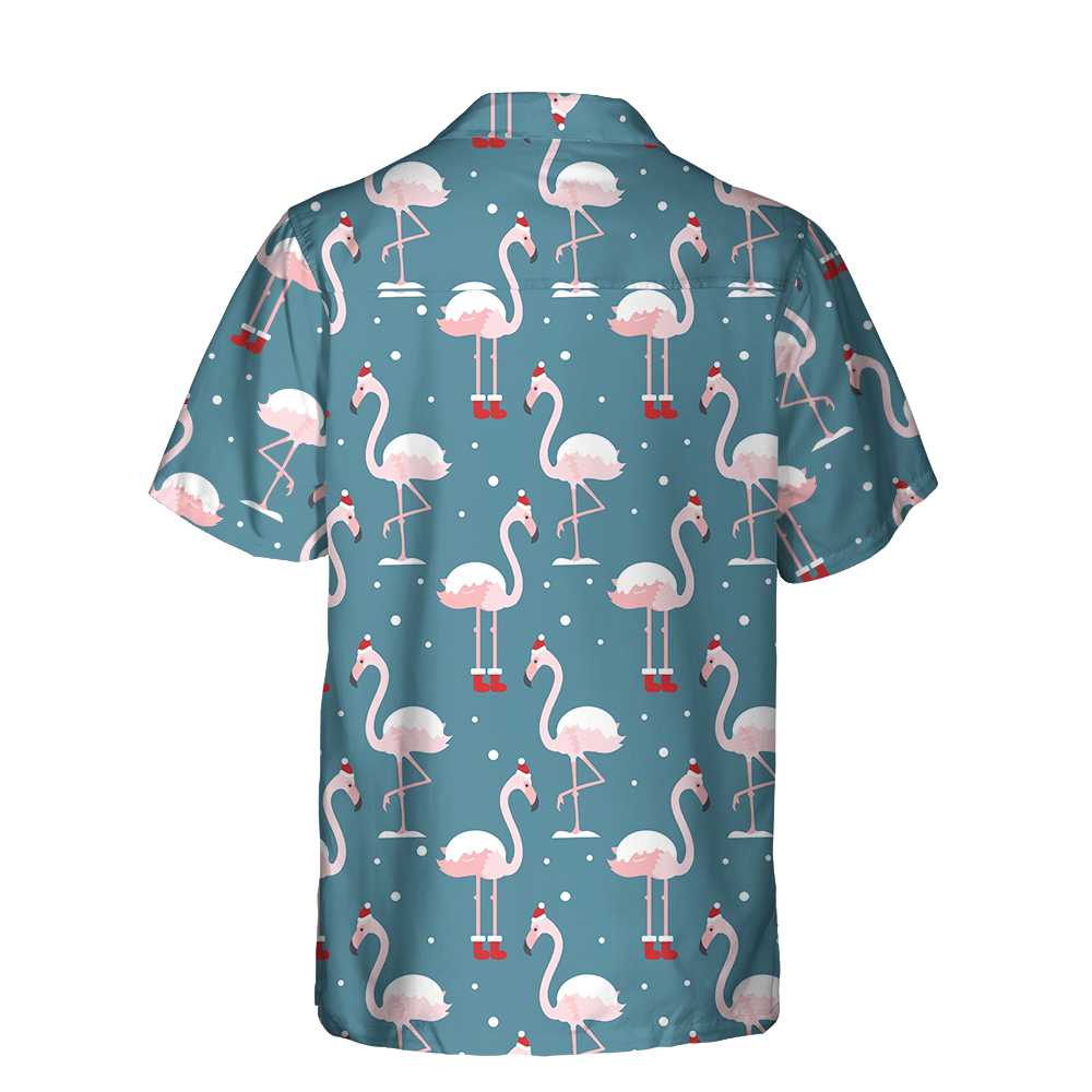 WW | Flamingo An Weihnachten Urlaub Hawaiian Shirt, Flamingo Im Weihnachtsmann Hut Weihnachten Shirt, Beste Xmas Geschenkidee