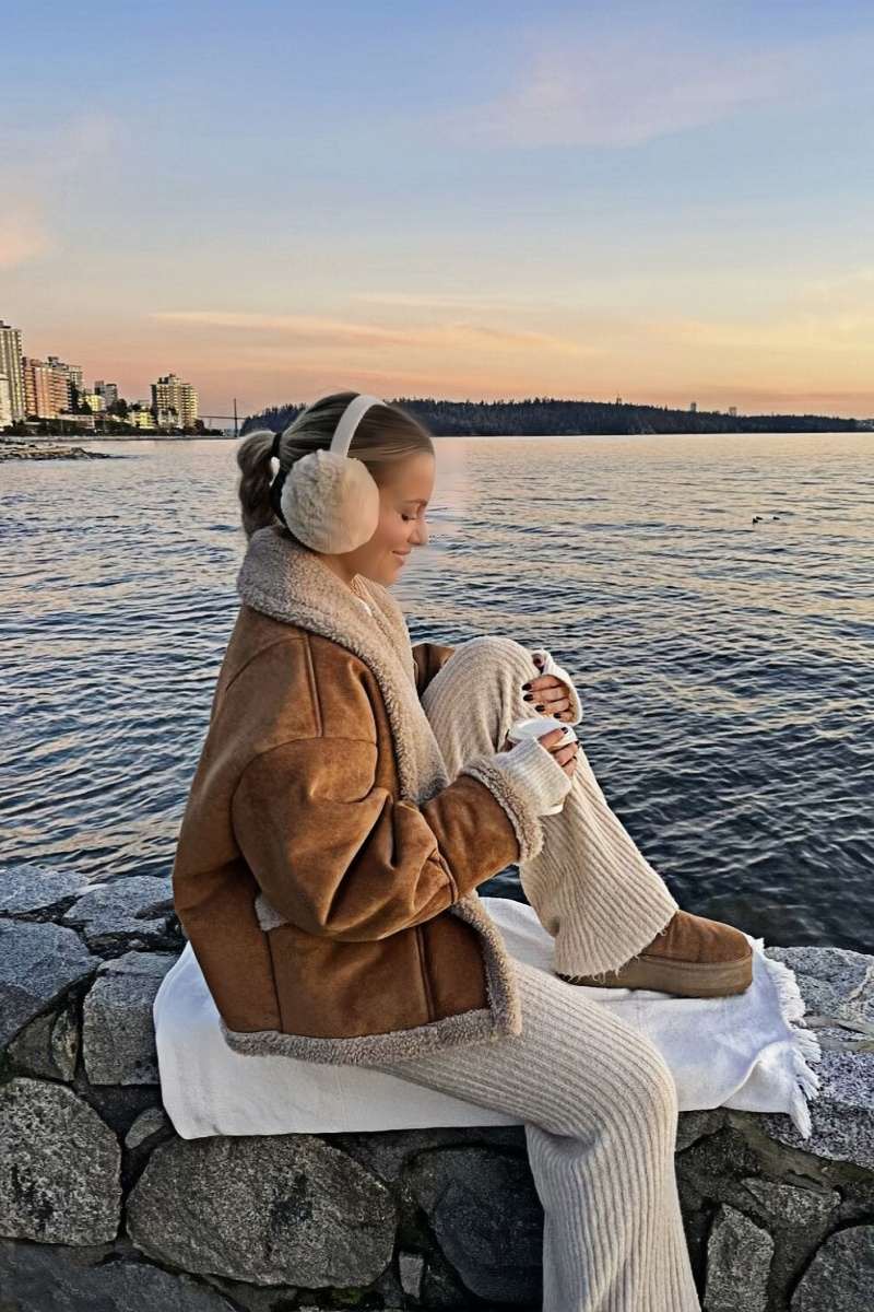 WW | Gefütterte Jacke Braun Teddy Gefüttert Wildleder Winterjacke Winterjacke für Damen