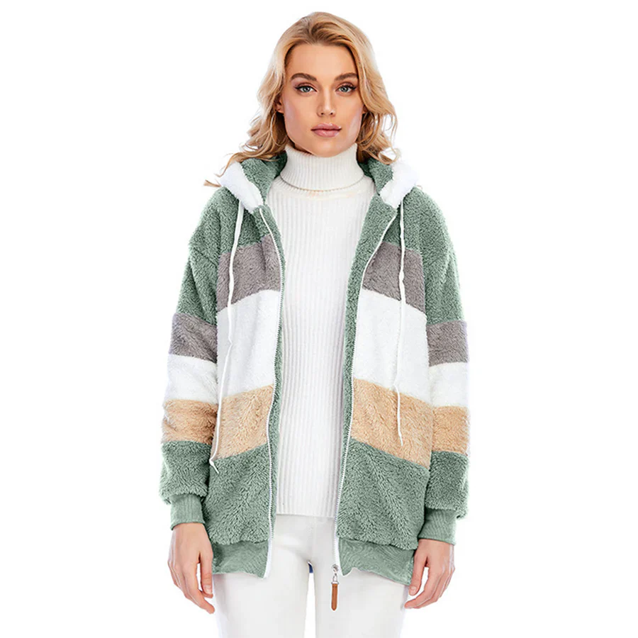 WW | Reißverschluss Kapuze Kapuzenpullover Jacke Winterjacke für Frauen