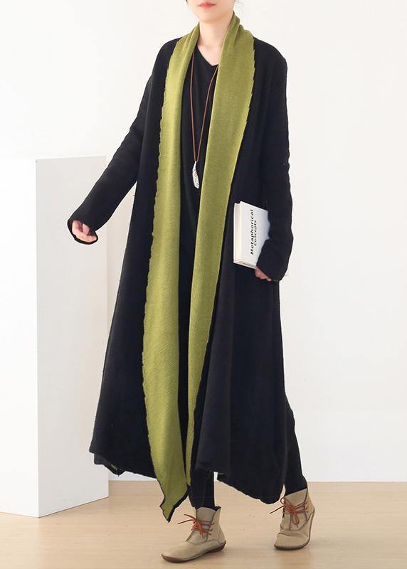WW | Work Patchwork Knitted Cardigans Loose-fitting V-neck Wild Knit Outerwear