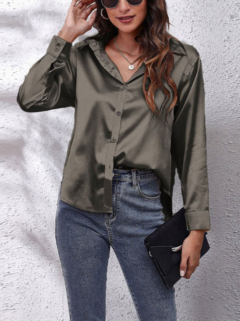 WW | Klassische Bluse mit langen Ärmeln für Frauen