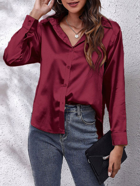 WW | Klassische Bluse mit langen Ärmeln für Frauen
