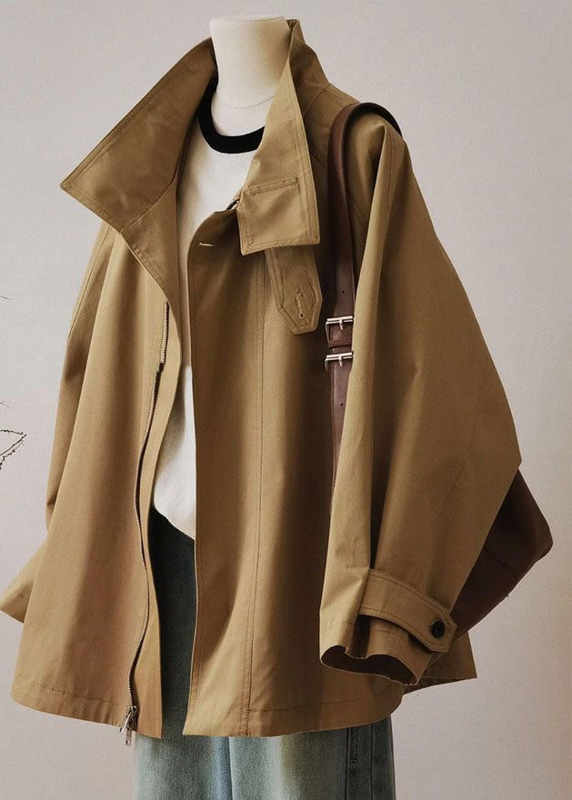 WW | Damen Trenchcoat mit Reißverschluss und langen Ärmeln
