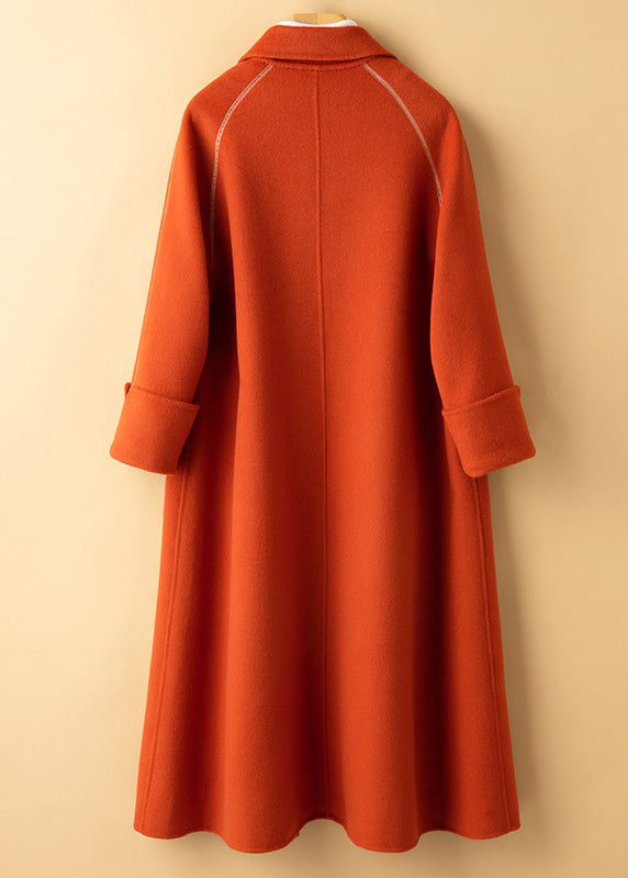 WW | Black Peter Pan Collar Button Wool Coats Winter