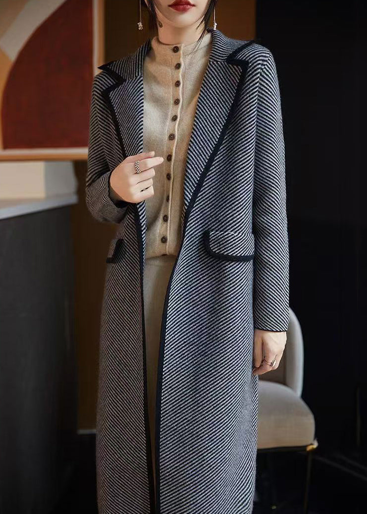 WW | Blue Striped Pocket Wool Coats