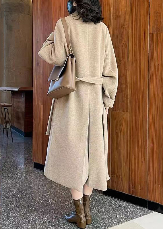 WW | Camel Knopf Bindegürtel Taschen Dicke Woll Lange Mäntel Winter