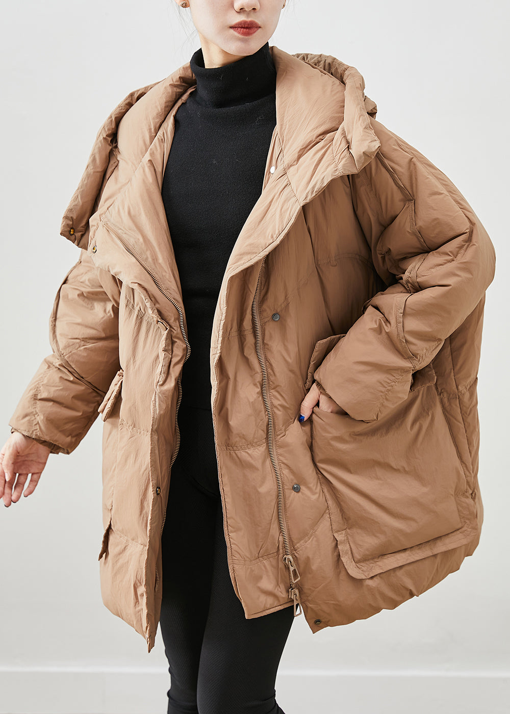 WW | Khaki Oversized Thick Duck Down Winter Coats