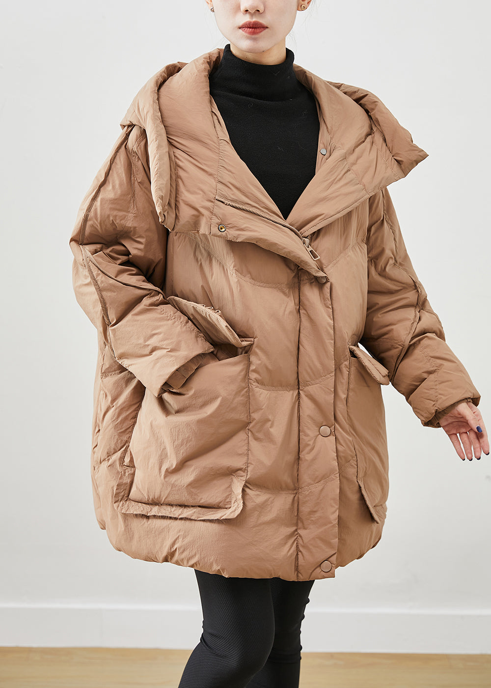 WW | Khaki Oversized Thick Duck Down Winter Coats