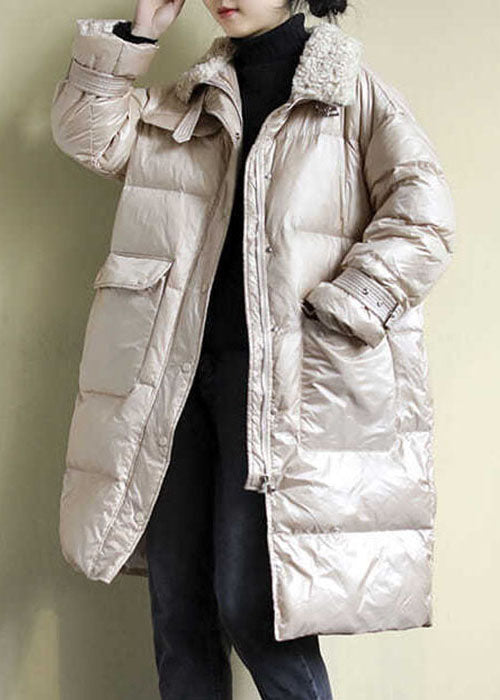 WW | Khaki Reißverschluss dicke Baumwollgefüllte Mäntel Winter
