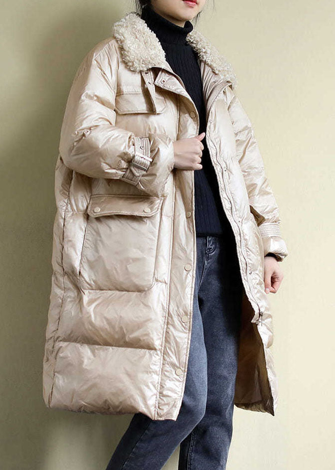WW | Khaki Zipper Thick Cotton Padded Winter Coats
