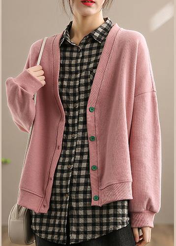 WW | Pink Women's V-Neck Button-Up Cardigan